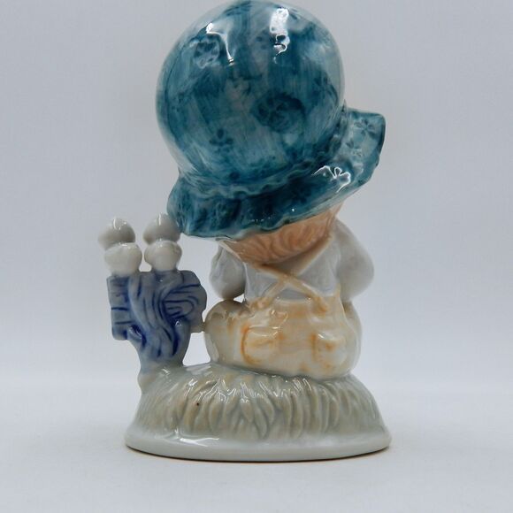 Price Products Child Boy Sitting with Birds on Hello There Sign Blue Bonnet 5 In - Picture 7 of 9